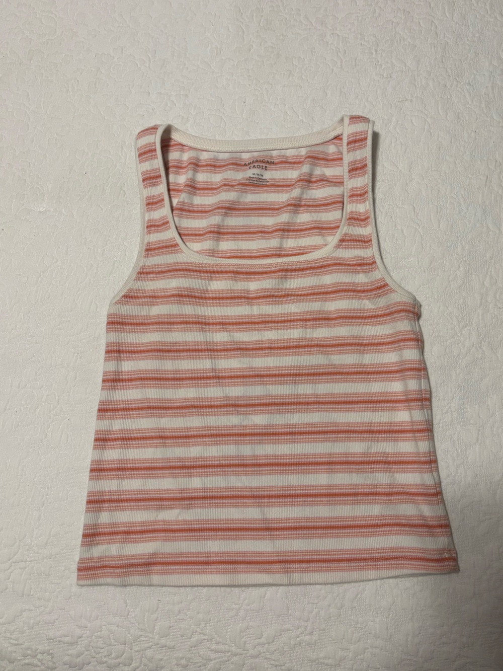 American Eagle Outfitters Striped Tank Top - Coral & Cream